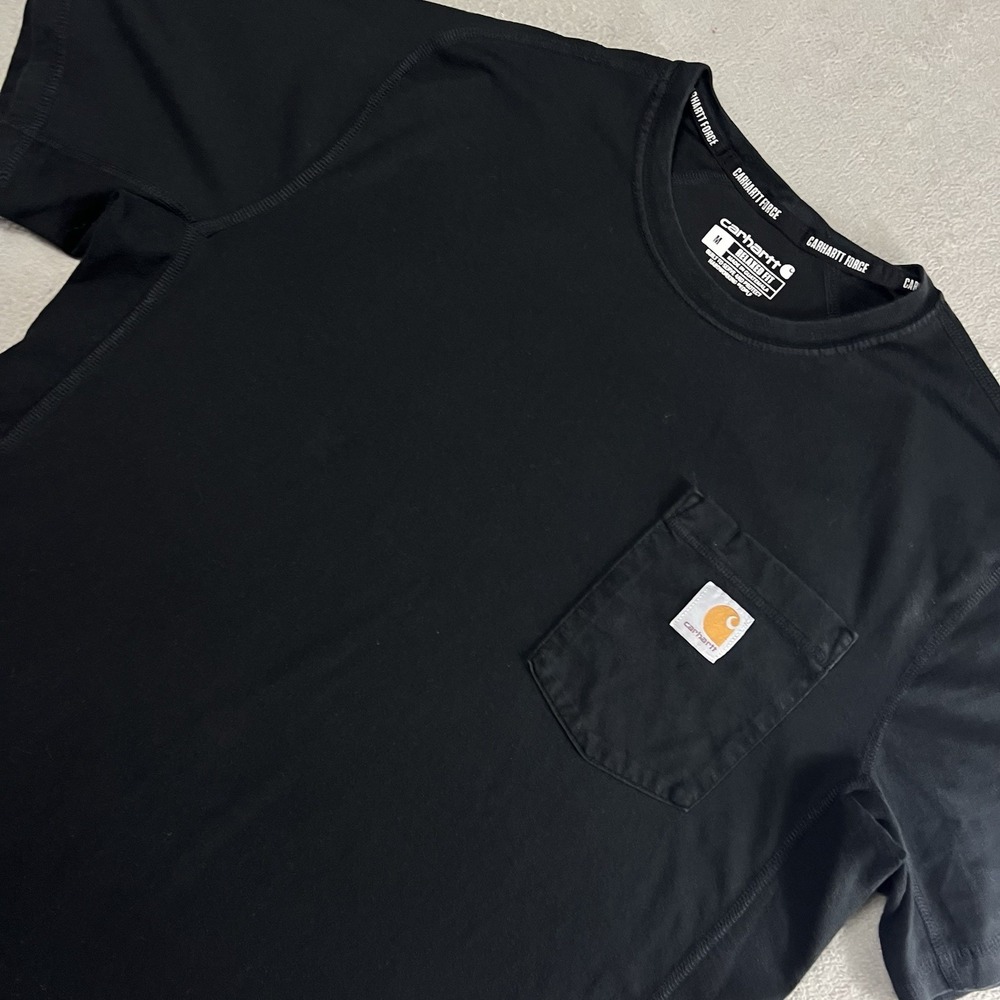 Carhartt Force Men's Size M Black Pocket Logo Pullover Crew Neck